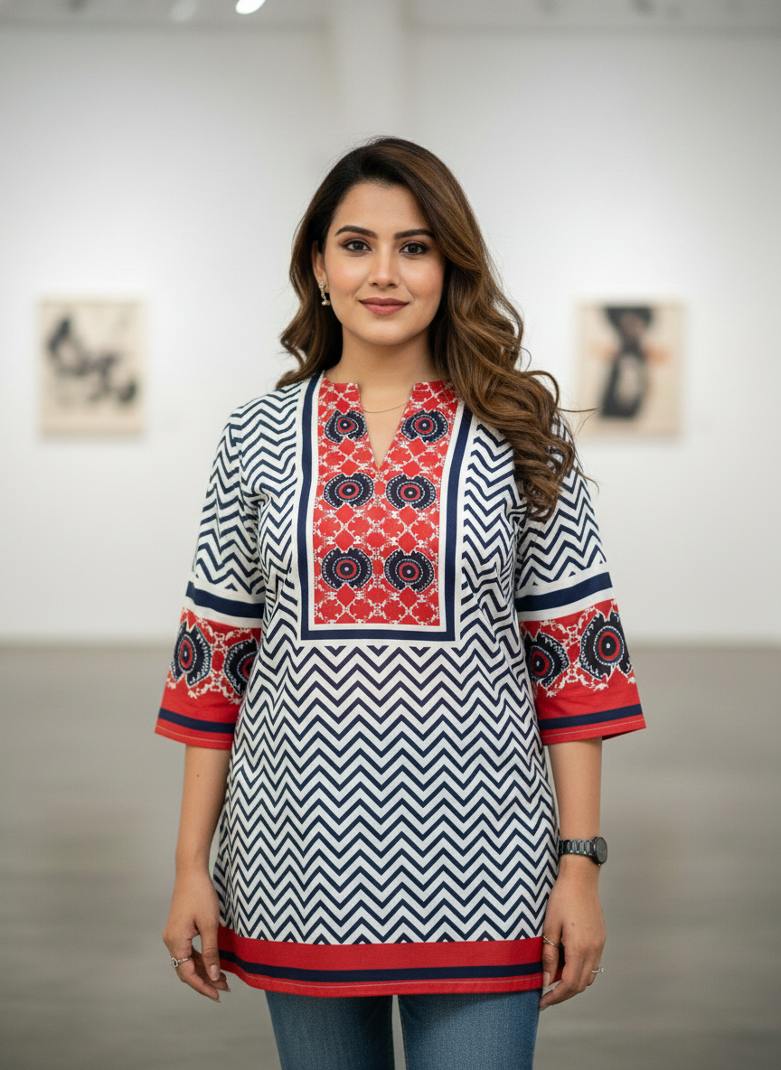 ZigZag Royale printed top kurti