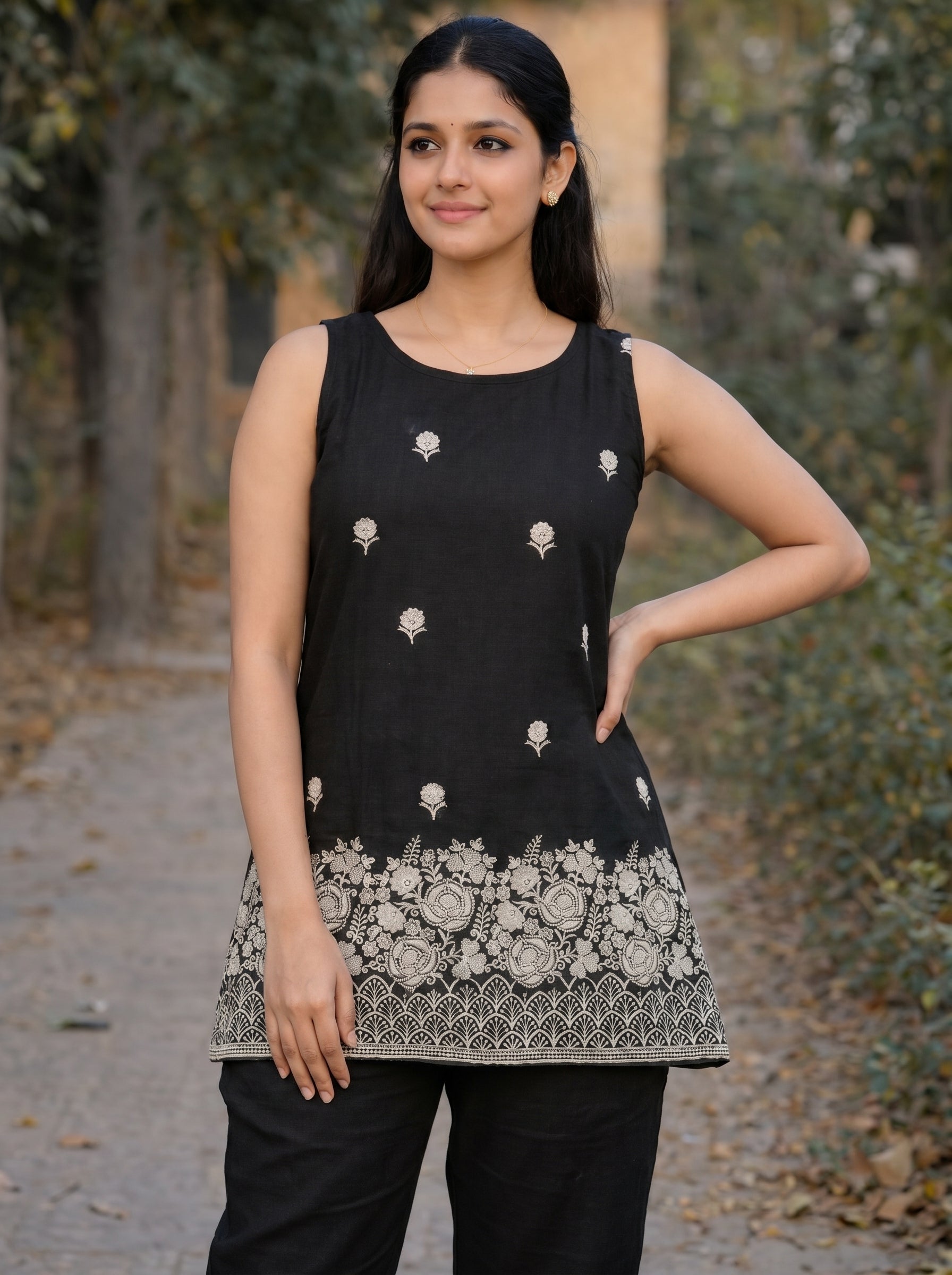 Classic Black Embroidery Kurti