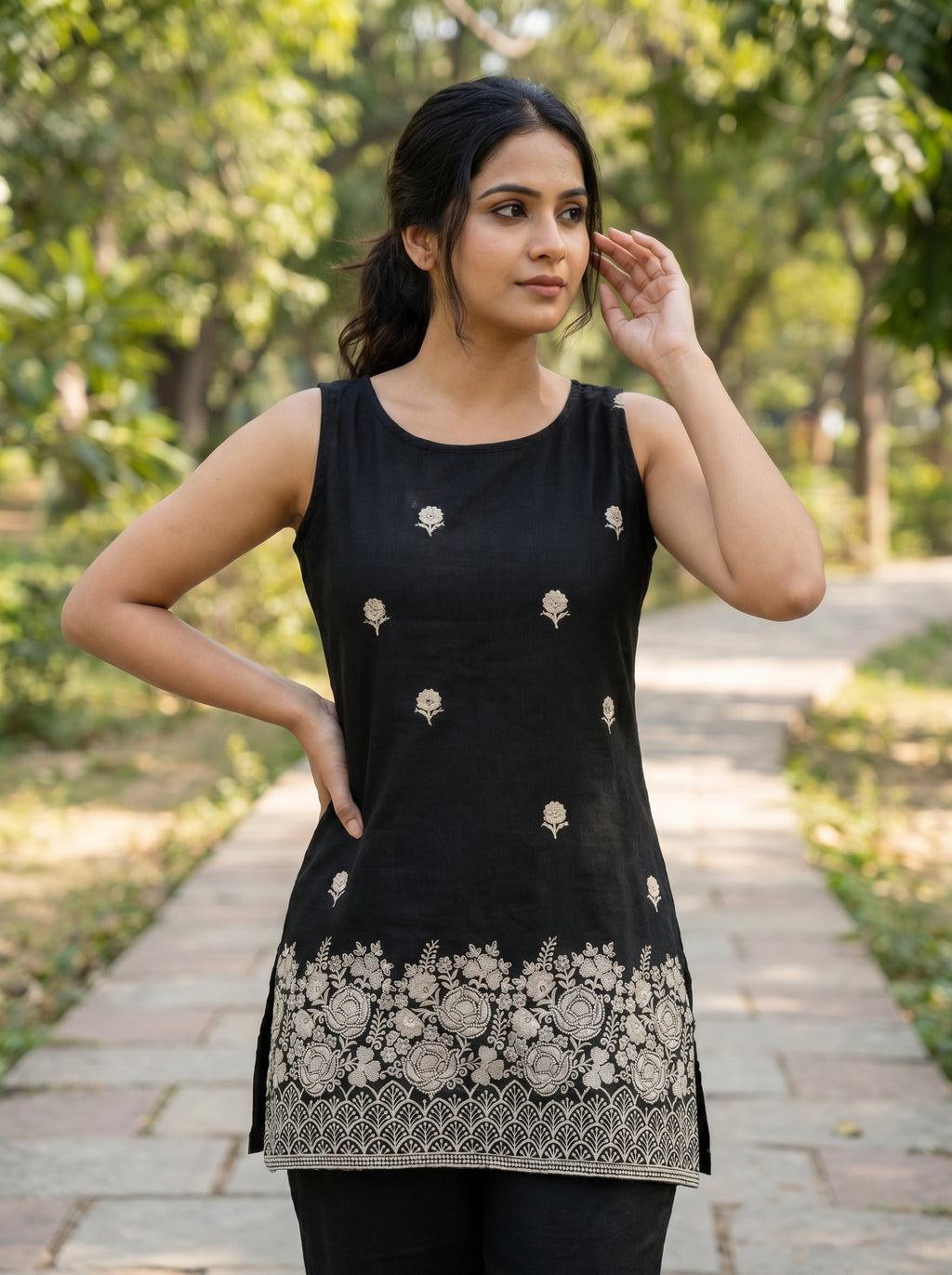 Classic Black Embroidery Kurti