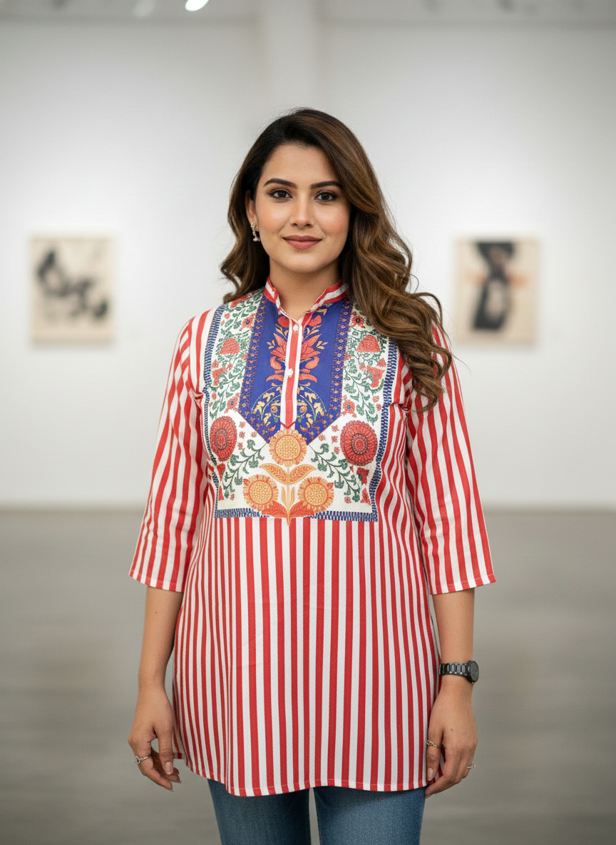 Sunflower printed top kurti