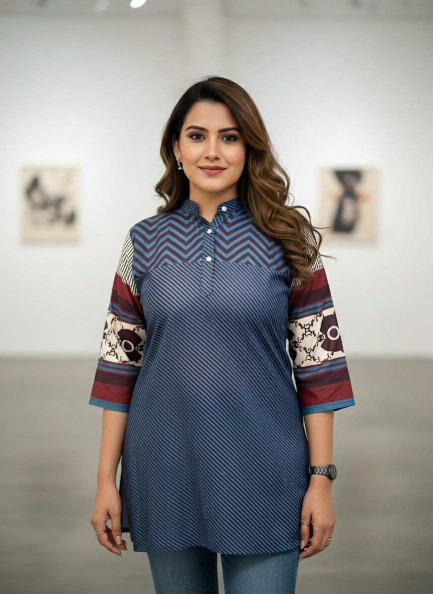 Blue Horizon printed top kurti