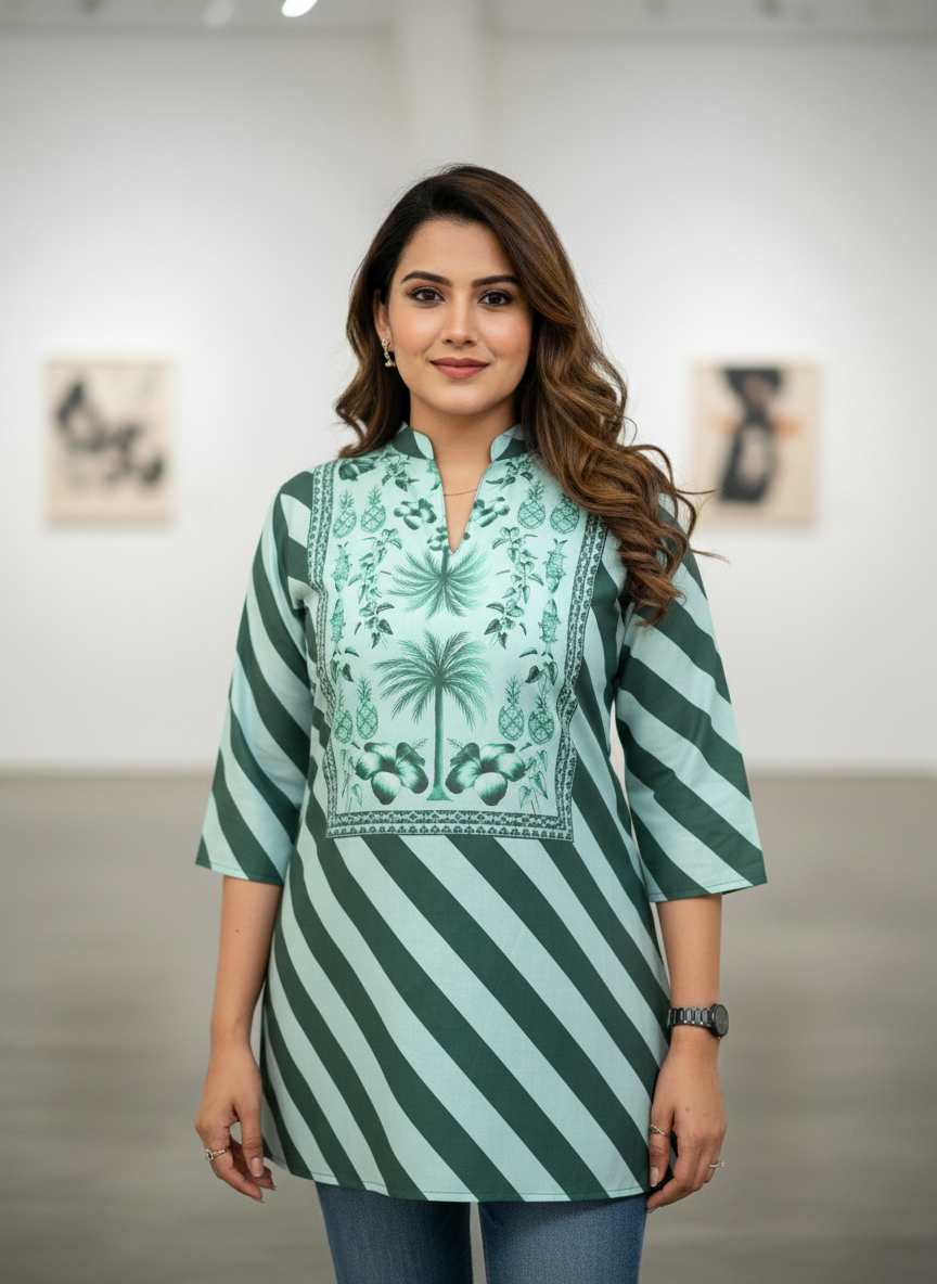 Botanical Breeze printed top kurti