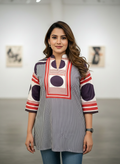 Navy Blue  printed top kurti