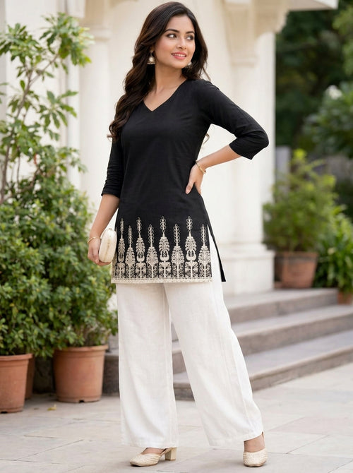 Black Embroidery Kurti