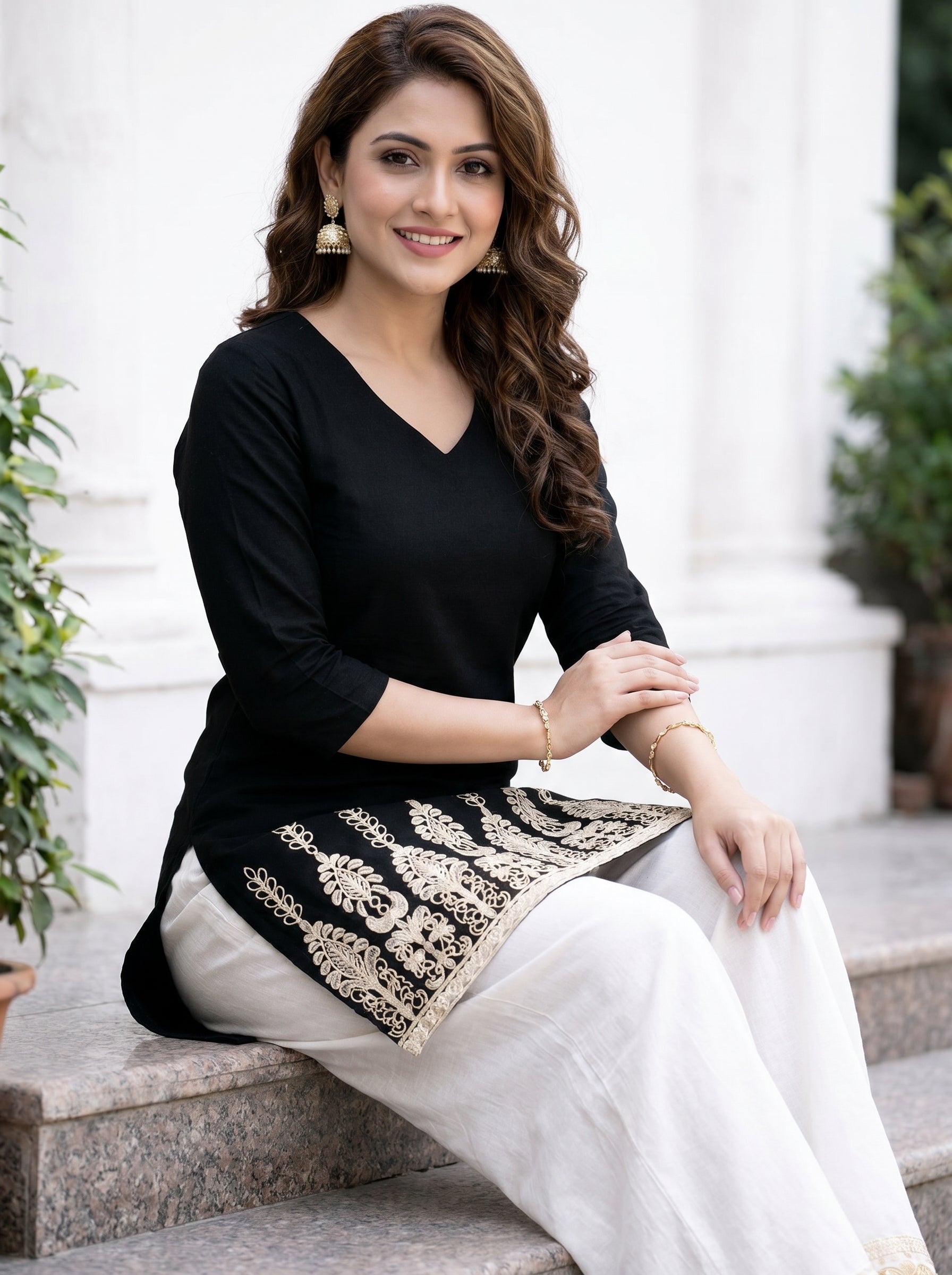 Black Embroidery Kurti