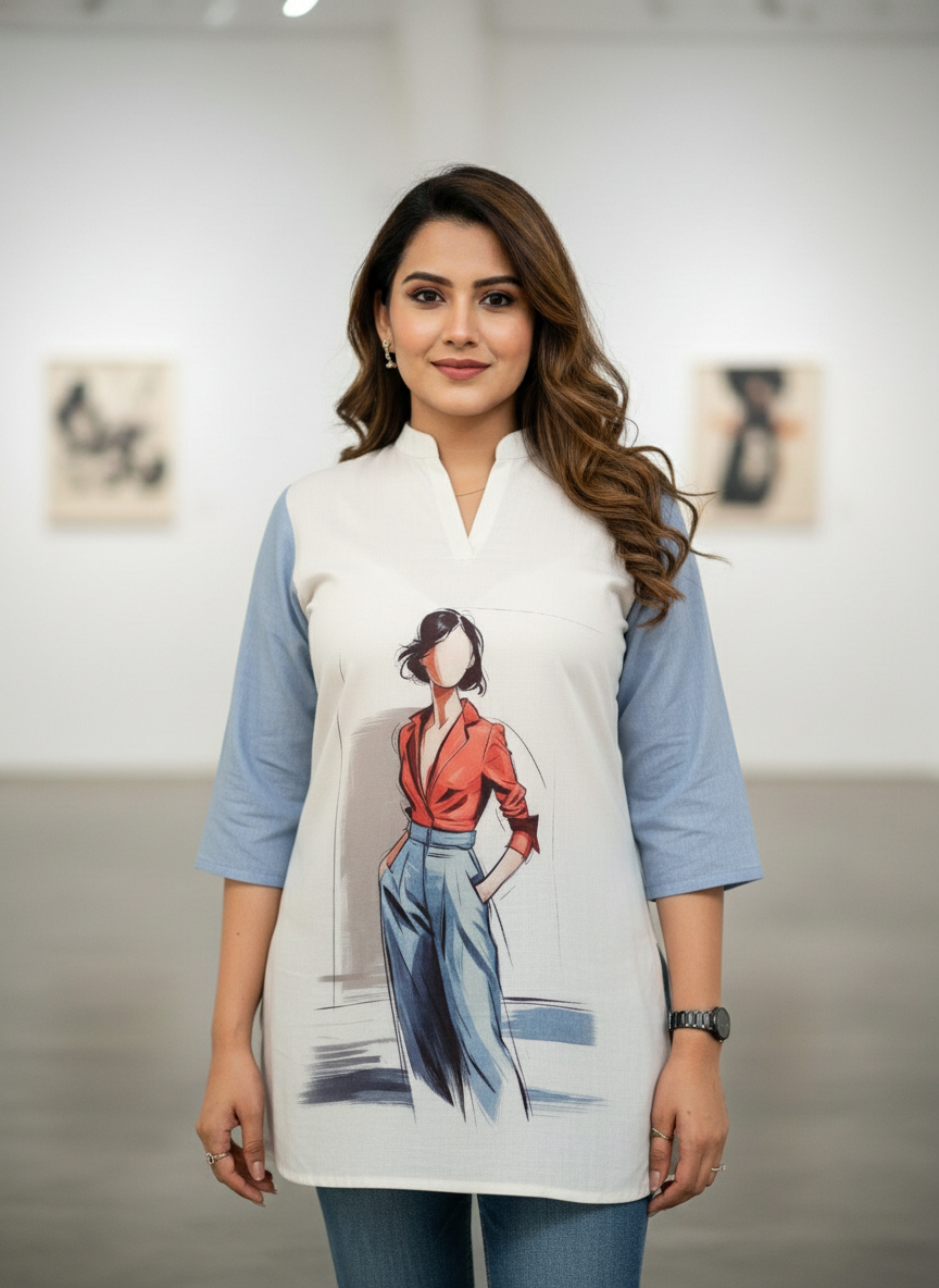 Modern Lady printed top kurti