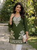 Green Embroidery Kurti